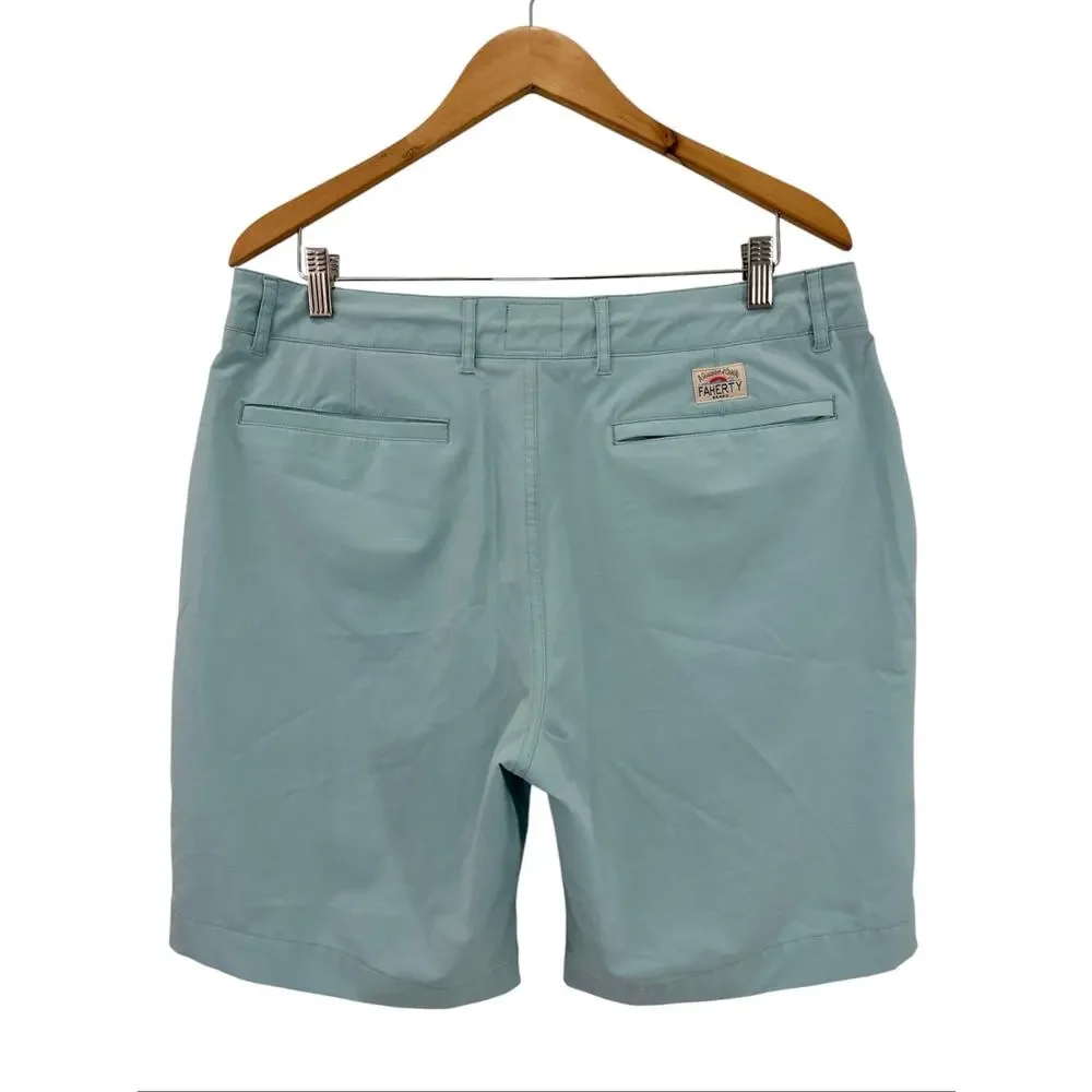 Faherty All Day Shorts Men’s 34 Performance 9” Blue Chino Belt Loop Preppy
